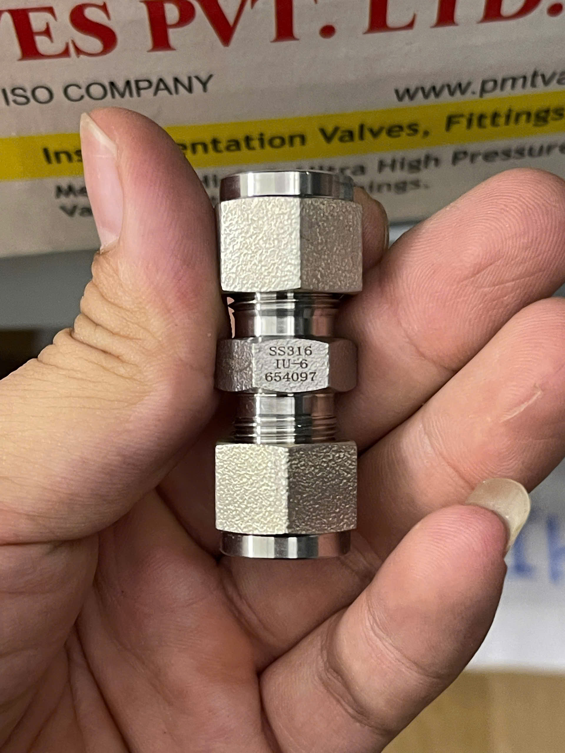 PMT Union SS316 IU-6 | Tube Union Connector