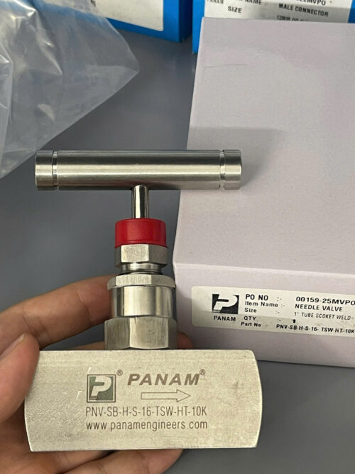PANAM Needle Valve PNV-SB-H-S-16-TSW-HT-10K 1 Inch Tube Socket Weld 10000 PSI